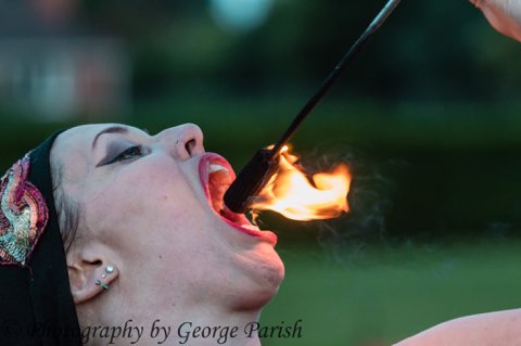 Up close fire eating