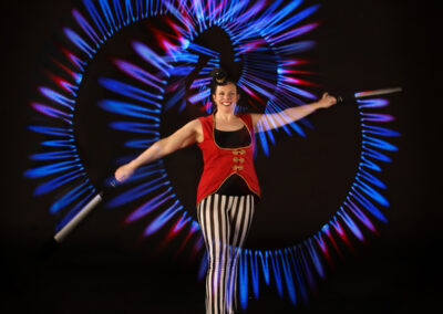 Kat Collett vintage circus costume with LED poi